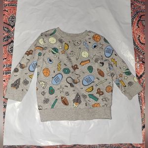 Cat & Jack Sweatshirt 18M Boys Pullover Pizza Space